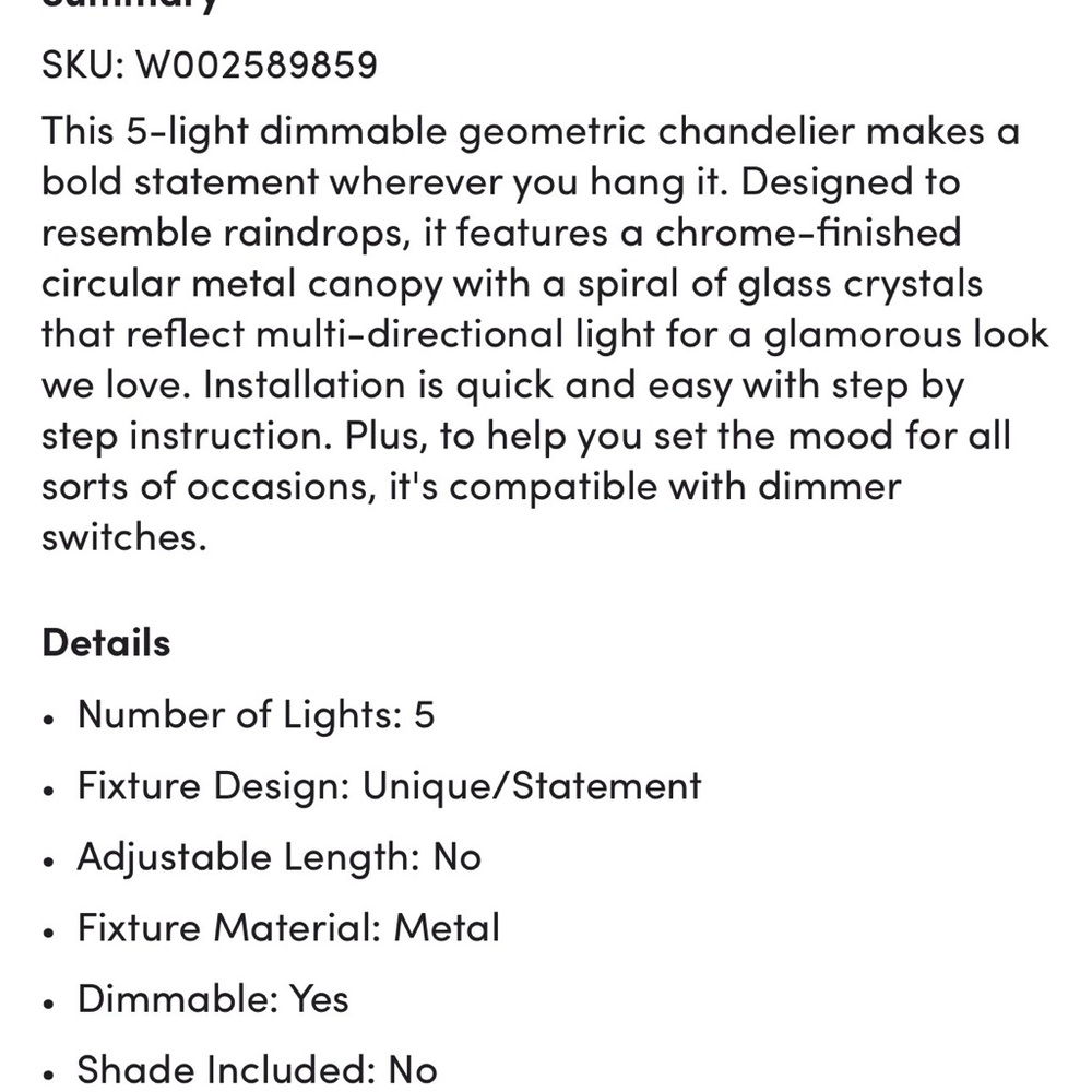 Wade Logan Silver Crystal Chandelier - Picture 4 of 7